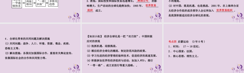 中考历史备战复习 世界史 第二十二单元 战后世界格局的演变及近现代科技文化课件