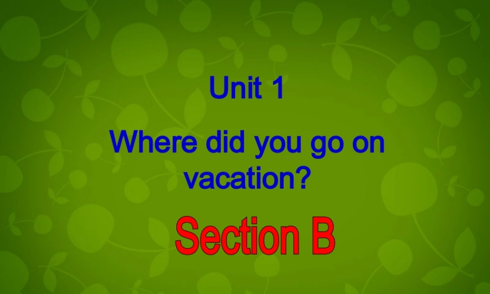 八年级英语上册 Unit 1 Where did you go on vacation Section B课件 (新版)人教新目标版 课件