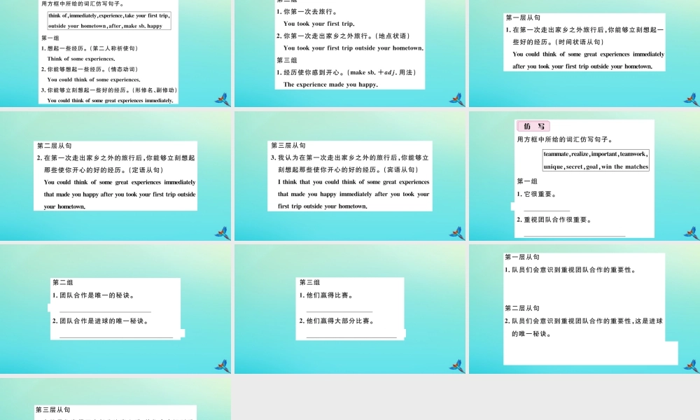 九年级英语全册 Unit 11 Sad movies make me cry单元仿句专项习题课件 (新版)人教新目标版 课件