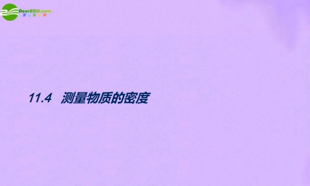 九年级物理 第十一章测量物体的密度 人教新课标版 课件
