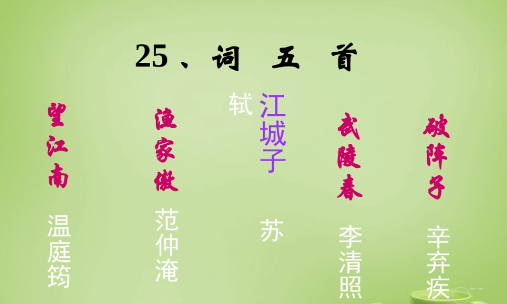 九年级语文上册 25(词五首)课件 新人教版 课件