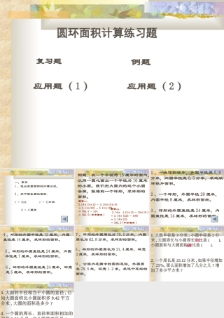 圆环面积计算练习题