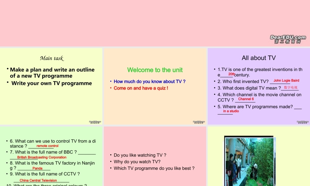 九年级英语Unit4 TV programmes 牛津英语 课件