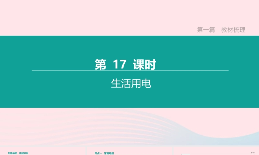 山西省中考物理(生活用电)专题复习课件