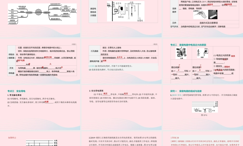 山西省中考物理(生活用电)专题复习课件