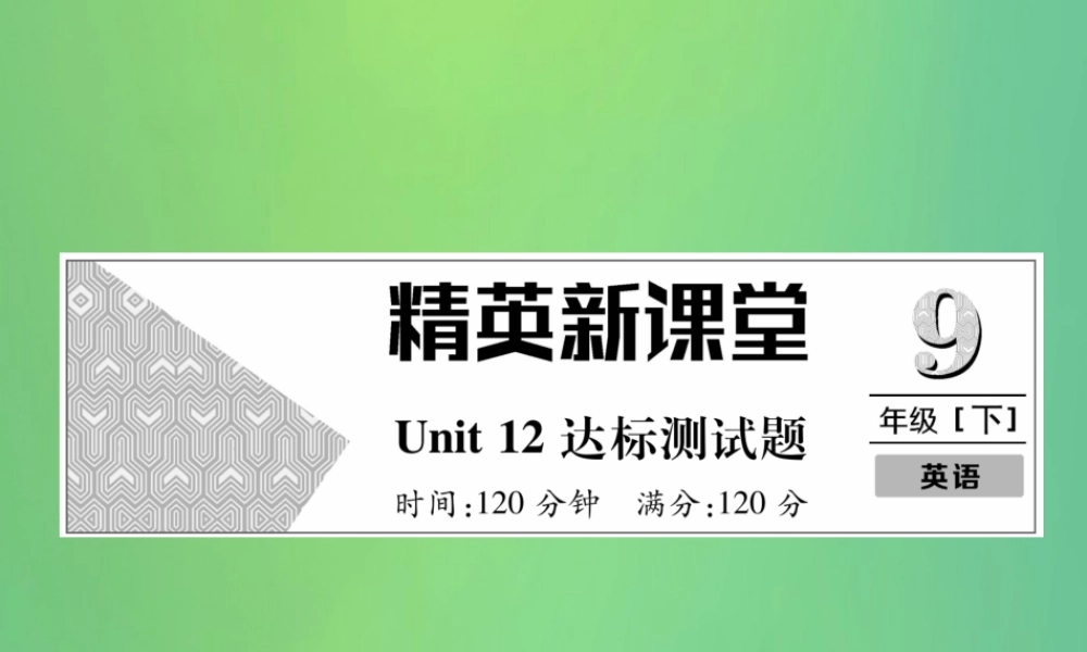 九年级英语全册 Unit 12 Life is full of the unexpected达标测试卷课件 (新版)人教新目标版 课件