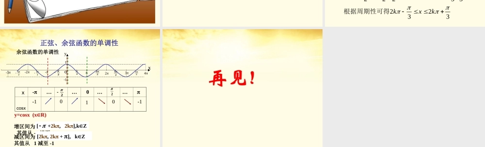 数学 1.6余弦函数的图象课件 北师大版必修4 课件