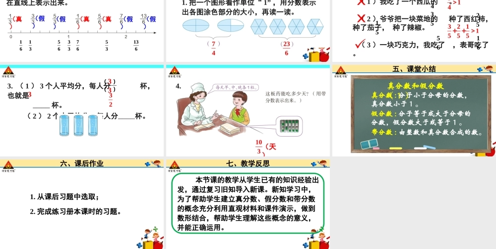 信息窗一(真分数、假分数和带分数)