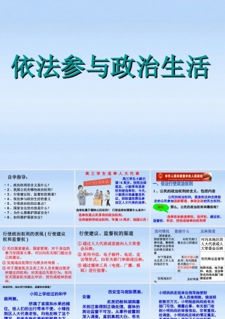 九年级政治 63依法参与政治生活课件 人教新课标版 课件