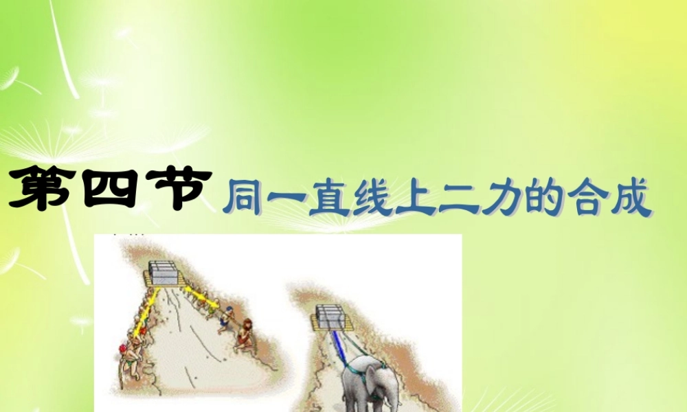八年级物理下册 7.4 同一直线上二力的合成课件 (新版)北师大版 课件