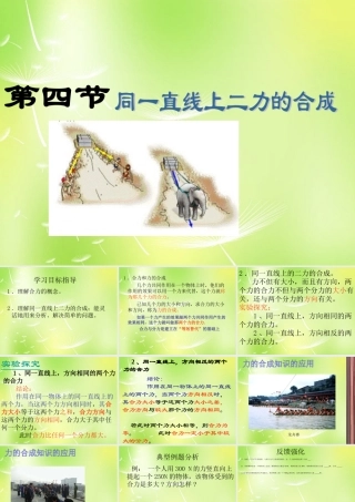八年级物理下册 7.4 同一直线上二力的合成课件 (新版)北师大版 课件