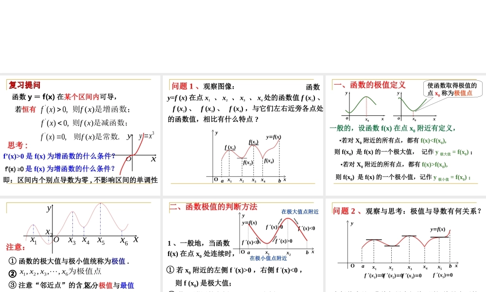 函数的极值(1)(2) 高三数学选修导数一章全套课件 人教版 高三数学选修导数一章全套课件 人教版