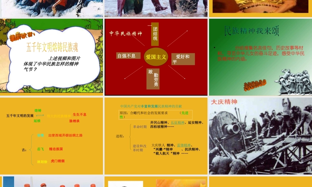 九年级政治 第九课 伟大民族精神耀中华课件 鲁教版 课件