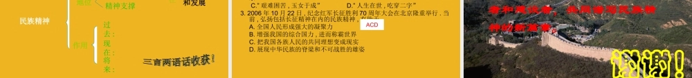 九年级政治 第九课 伟大民族精神耀中华课件 鲁教版 课件