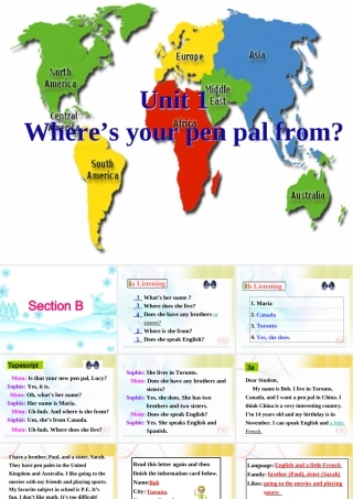 人教版七年级下unit1SectionB