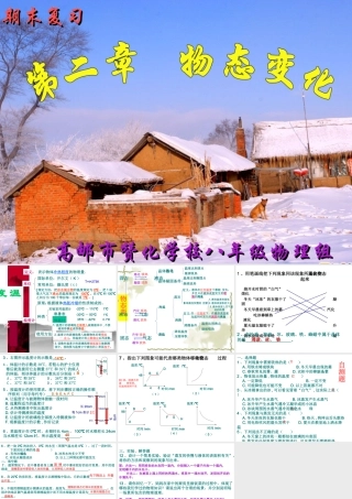 八年级物理 期末复习第二章物态变化课件1 苏科版 课件