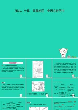 中考地理 七下 第九、十章复习课件