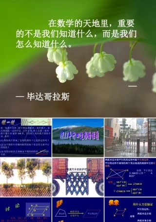 平行四边形的性质1 八年级数学下册平行四边形课件(6套)人教版 八年级数学下册平行四边形课件(6套)人教版