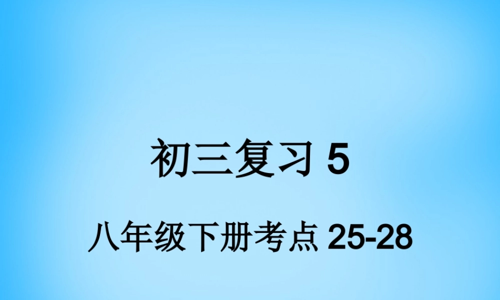中考政治 八下 考点25 28复习课件