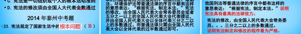 中考政治 八下 考点25 28复习课件