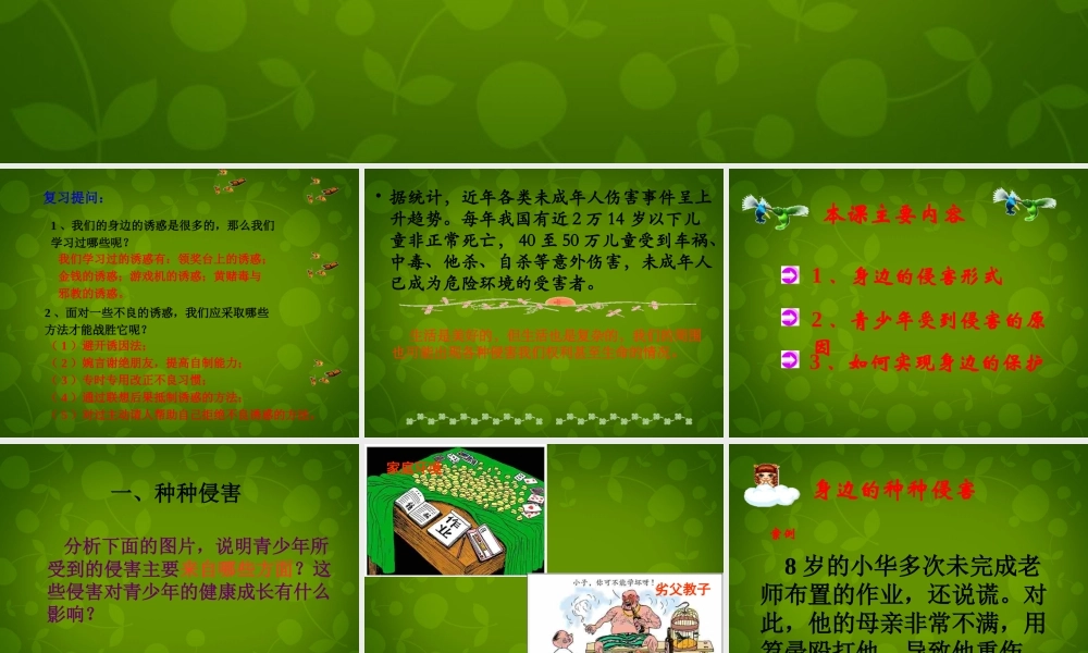 中学七年级政治上册 9.1 身边的侵害与保护课件 新人教版 课件