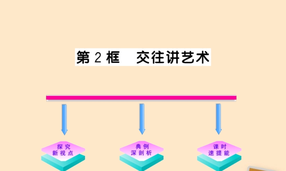 山东省10-11版八年级政治上册 2.4.2 交往讲艺术课件 人民版  课件