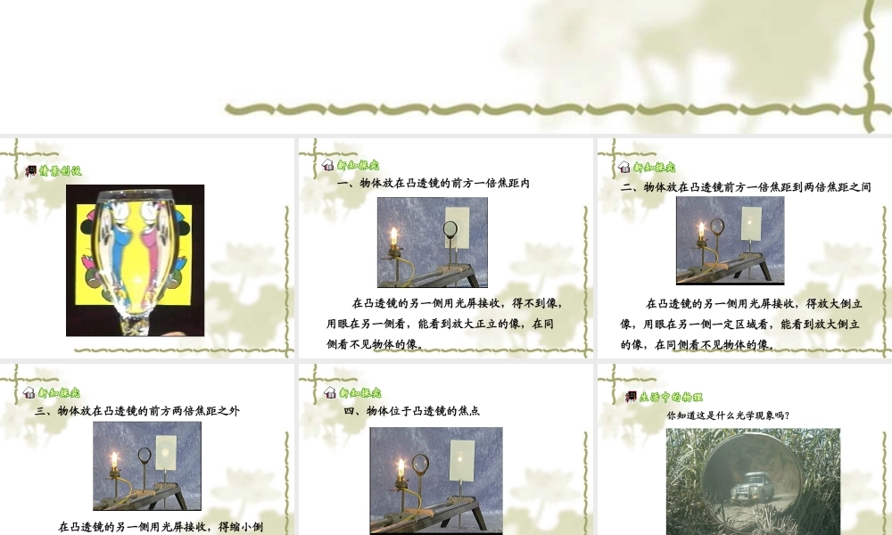 《探究凸透镜成像的规律》第1课时课件