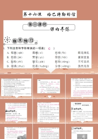 九年级语文上册 第四单元 416 给巴特勒的信课件 语文版 课件