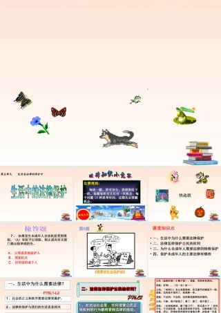 八年级政治上册 第五单元第一节 生活中的法律保护课件 湘教版 课件