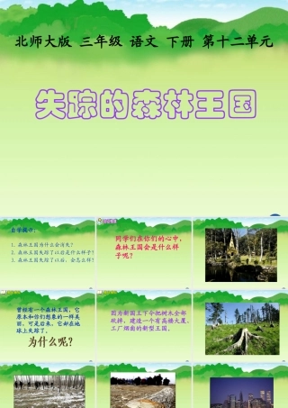 小学语文三年级课件-失踪的森林王国-北师大版