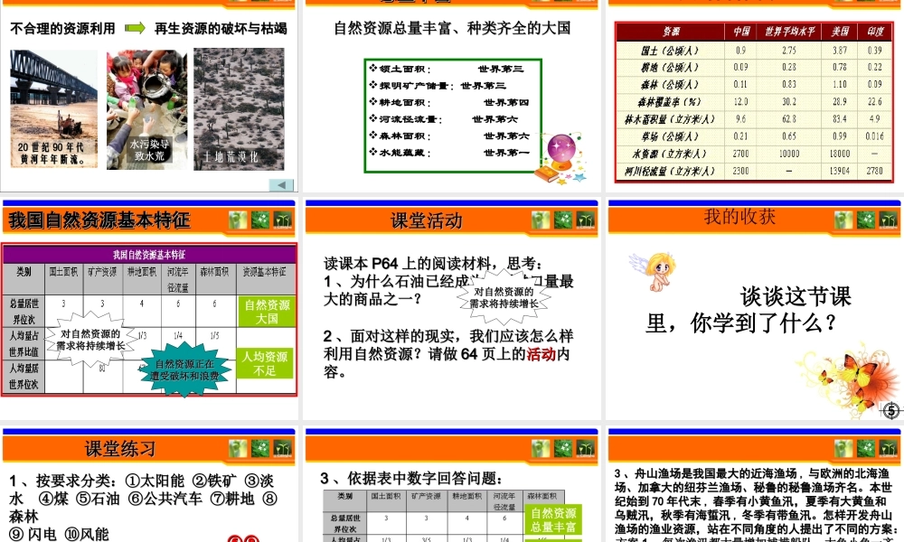 中国的自然资源特征