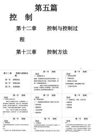 《管理学》第五篇：控制