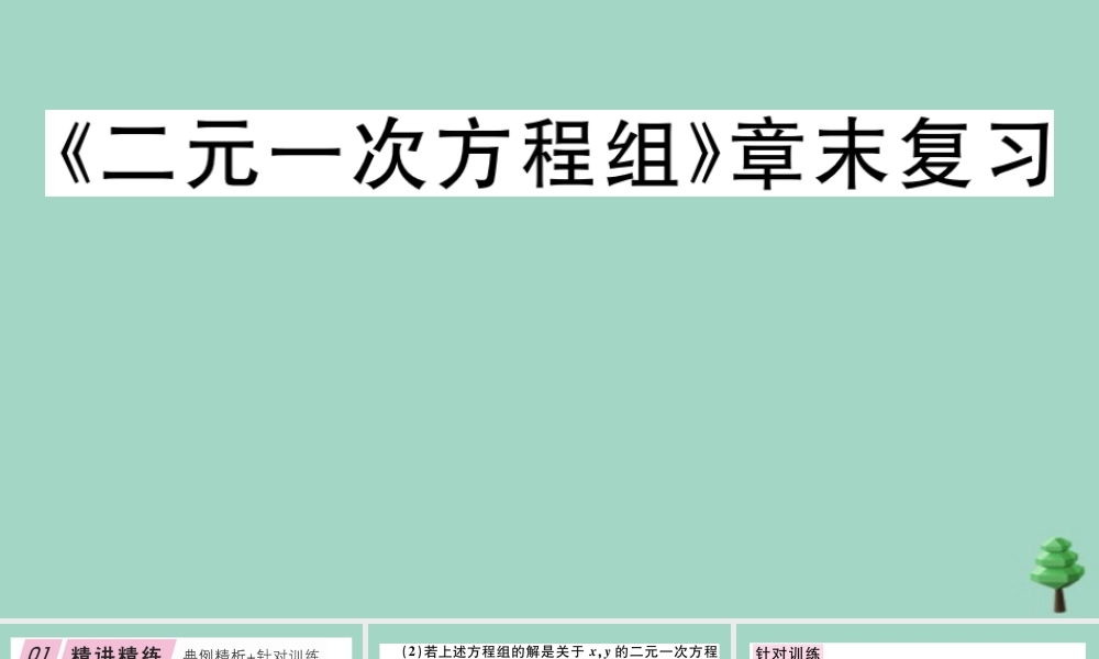 八年级数学上册 第五章(二元一次方程组)章末复习作业课件 (新版)北师大版 课件