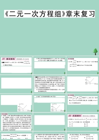 八年级数学上册 第五章(二元一次方程组)章末复习作业课件 (新版)北师大版 课件