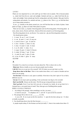 2013年月考短文题