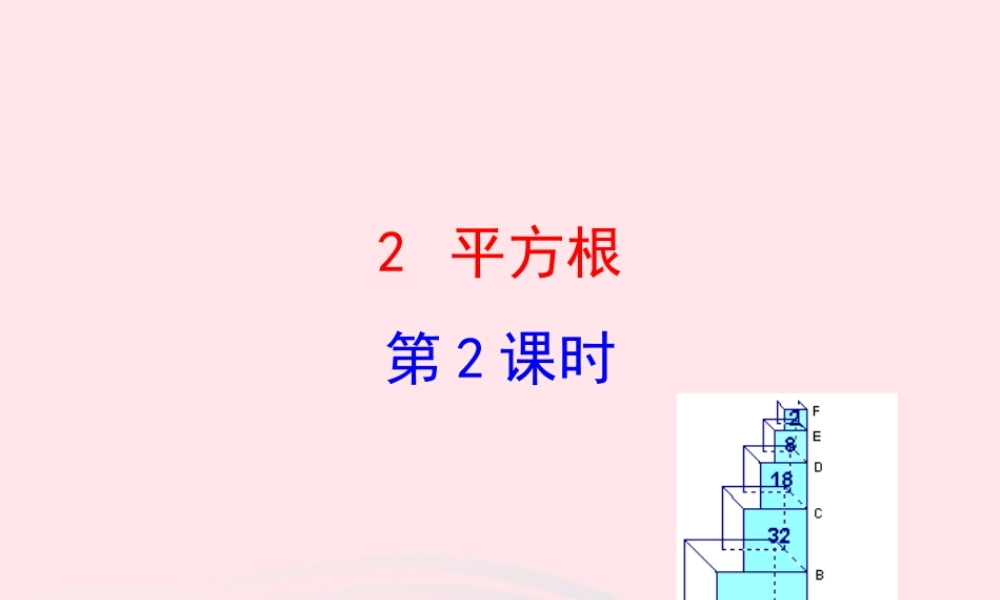 七年级数学上册 第四章 实数 2平方根第2课时课件 鲁教版五四制 课件