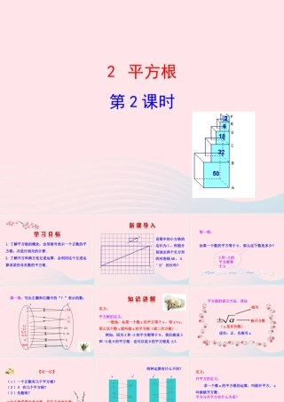 七年级数学上册 第四章 实数 2平方根第2课时课件 鲁教版五四制 课件