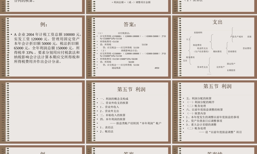 中级财务课件-第十一章-收入费用利润