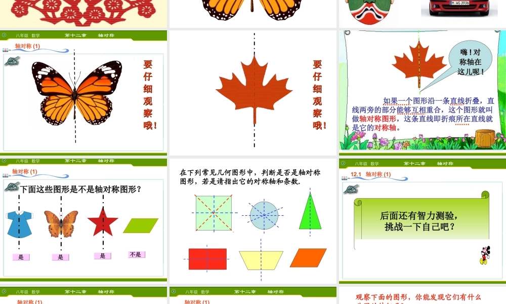 新人教版八上121轴对称课件