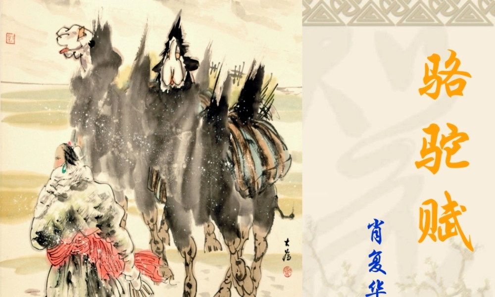 九年级语文骆驼赋课件 鄂教版 课件