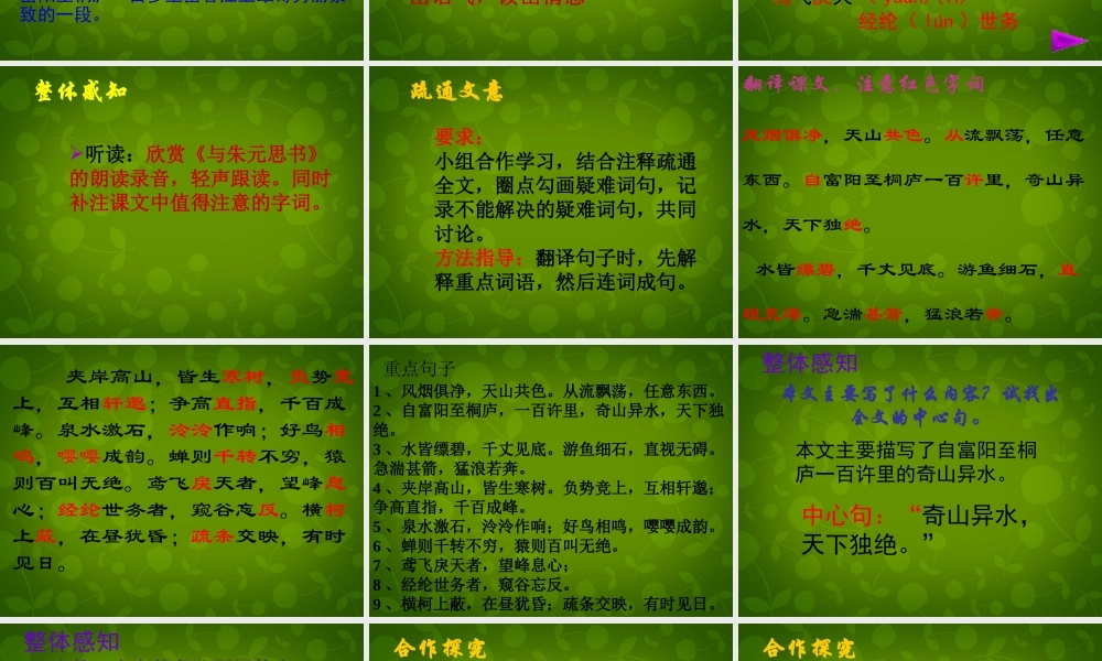 中学八年级语文下册(第21课 与朱元思书)课件 新人教版 课件