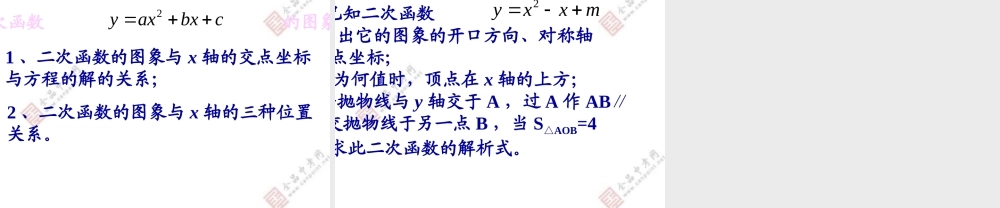 【课件二】222二次函数与一元二次方程