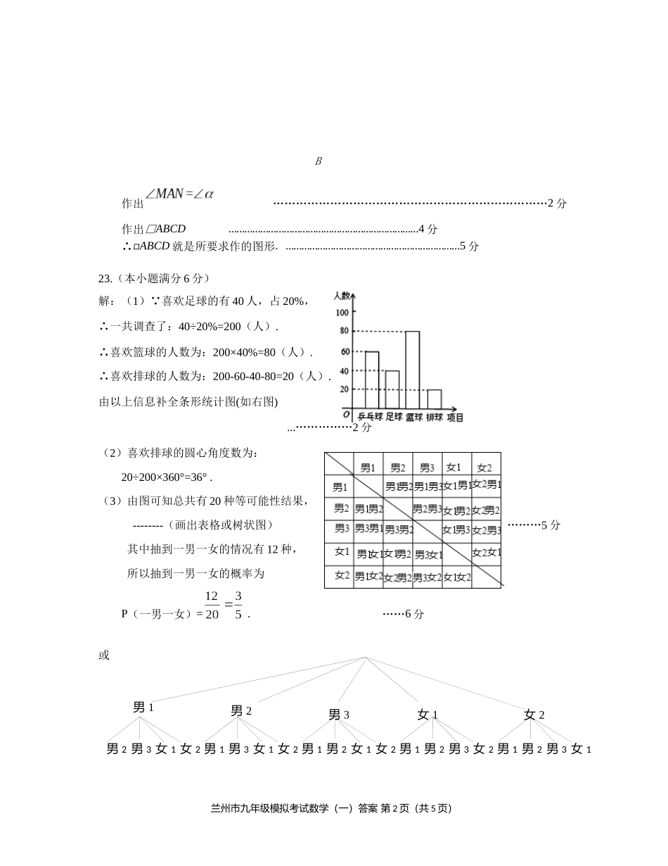 2014年兰州市九年级模拟考试_第2页