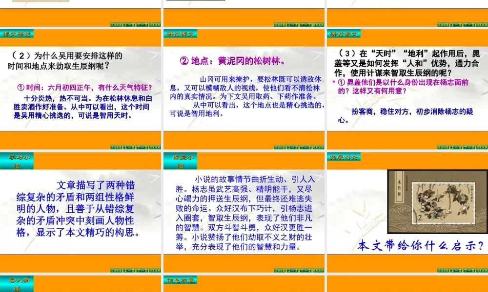 九年级语文上：第17课(智取生辰纲)课件(人教新课标) 课件