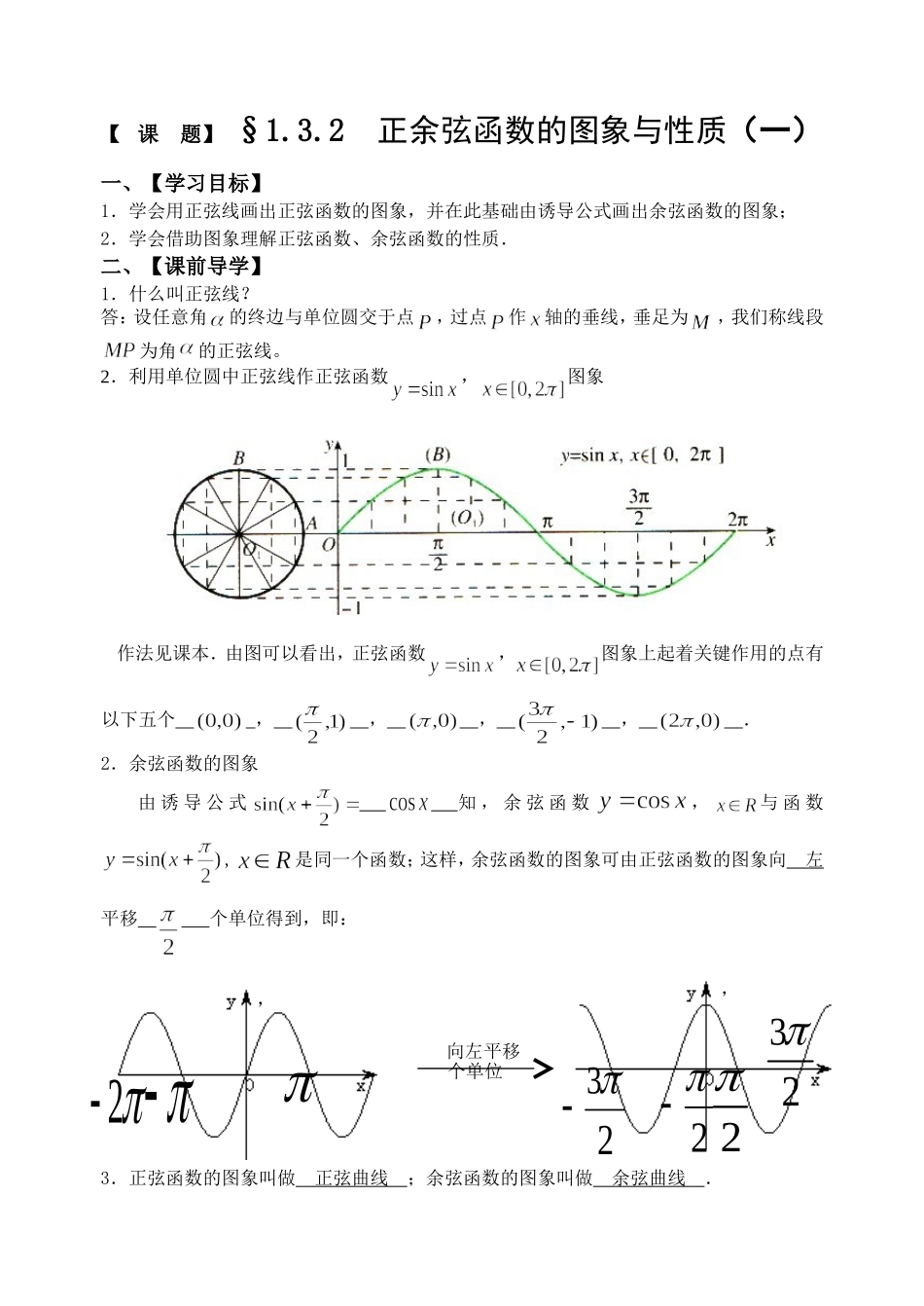 第11课正余弦函数的图象与性质(一)_第1页