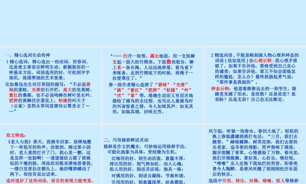 2011中考作文指导：让文章美起来课件