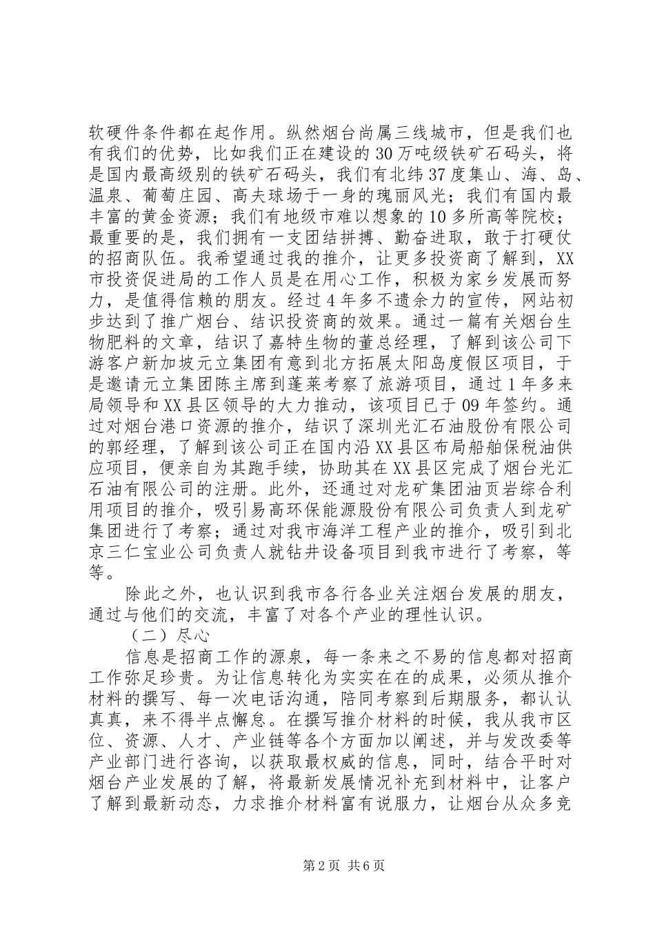 招商引资工作总结及工作计划总结_第2页