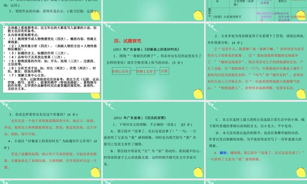 广东省阳山县中考语文 文学作品阅读备考略谈课件