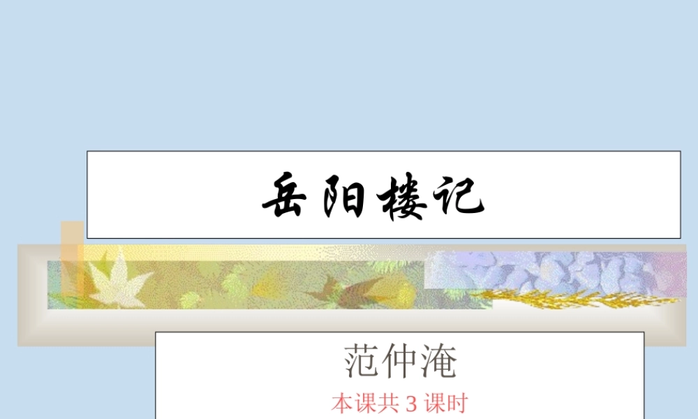 八年级语文岳阳楼记课件3鲁教版 课件