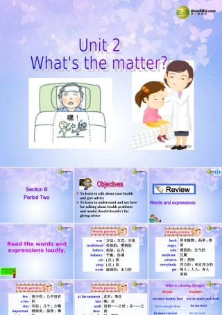 八年级英语上册(Unit 2 What's the matter Revision Section B2)课件 人教新目标版 课件